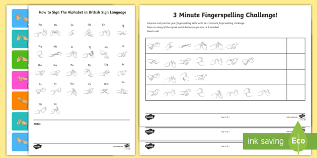 The Fingerspelling Challenge Activity Deaf Awareness Week UK 2 5 17 