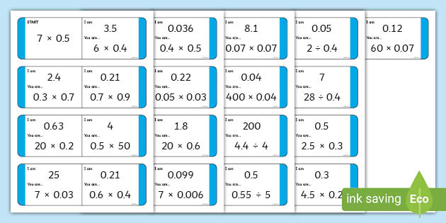 multiplying and dividing decimals loop cards teacher made