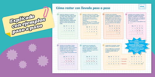 Ficha Online De Restas Con Llevadas Para Segundo De Primaria Puedes
