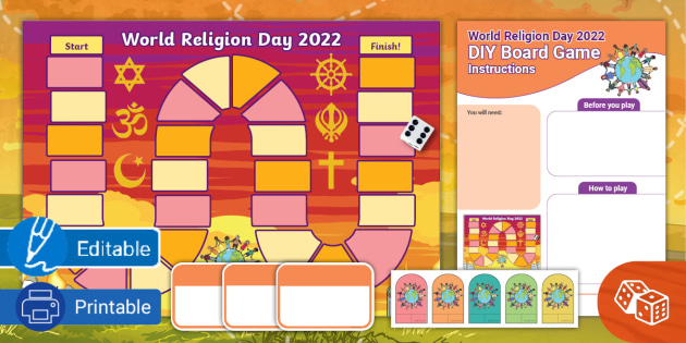 Editable Martin Luther King DIY Board Game Templates for KS1