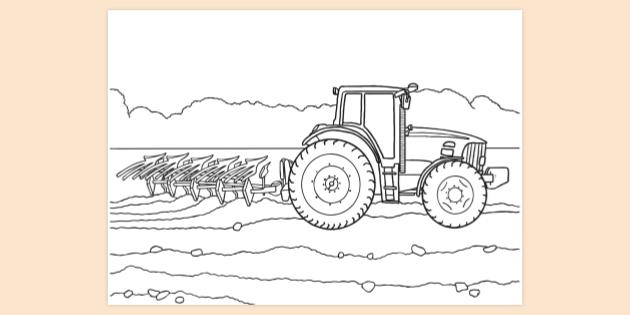Tractor Colouring Page | Colouring Sheets (teacher made)