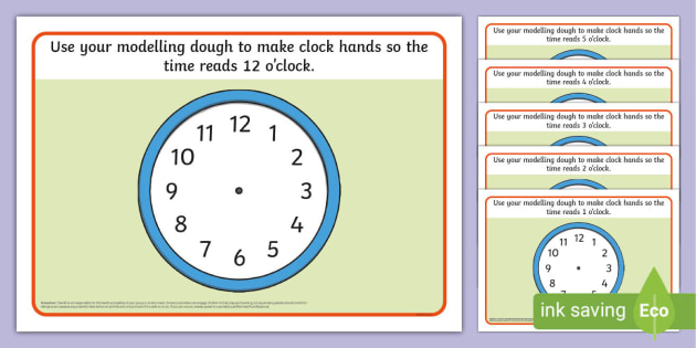 O'Clock Time Playdough Mats (Teacher-Made) - Twinkl