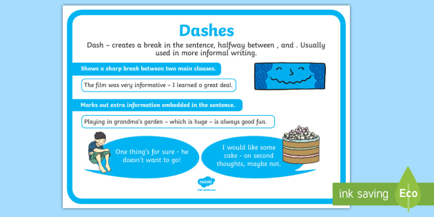 Dash Punctuation Poster - dash, punctuation, poster, display