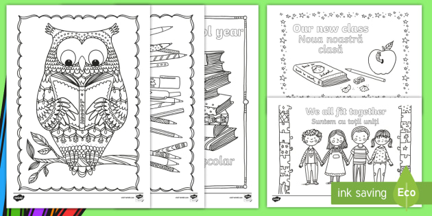 Back To School Themed Mindfulness Coloring Pages English Romanian Back To