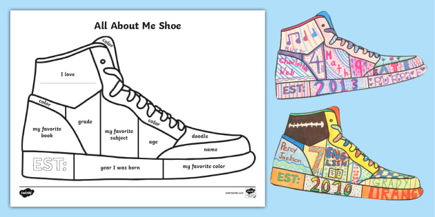 A Shoe All About Me Art And Writing Activity Ces cl edu br