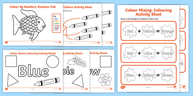 * NEW * Colour Recognition Worksheet Pack