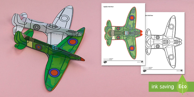 Airplane Spitfire Book Folding PATTERN  Cut and Fold