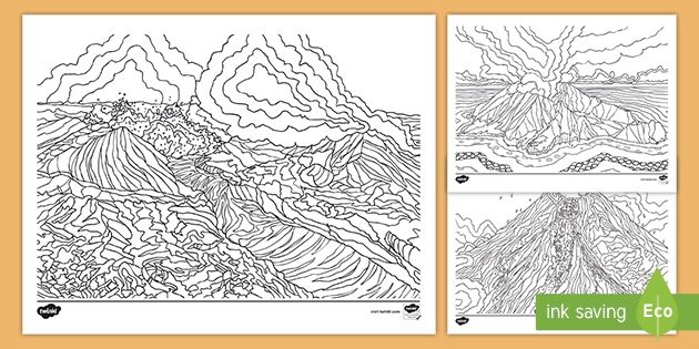 volcanoes mindfulness coloring sheets teacher made