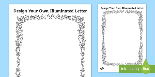 Design Your Own Illuminated Letters Worksheet Worksheets