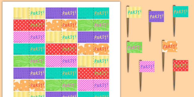 Birthday Party Toothpick Flags (teacher made)