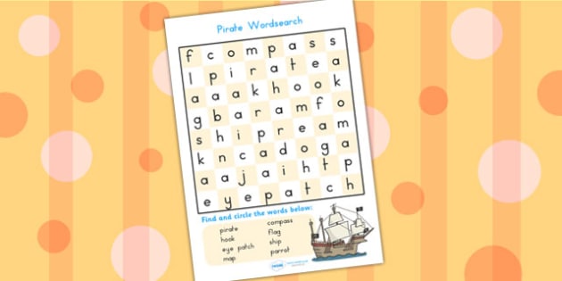 Pirate Word search - Primary Resources (teacher made)