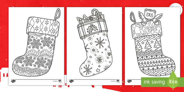 Christmas Stocking Pictures To Print Teaching Resources