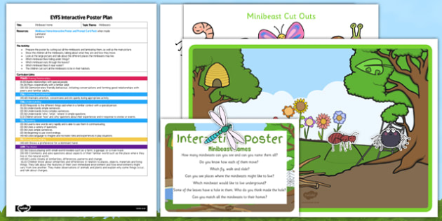 EYFS Minibeast Home Interactive Poster Plan and Resource Pack