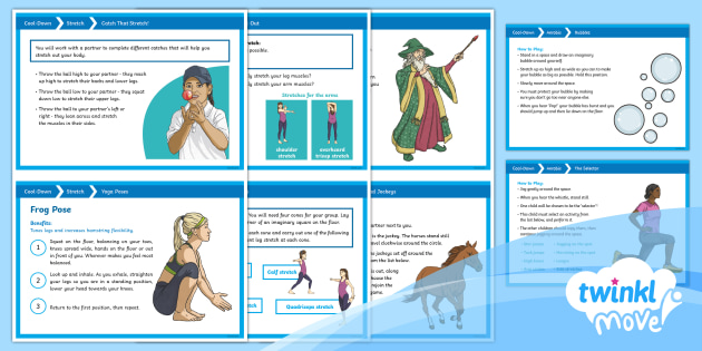 Twinkl Move PE - KS2 Cool-Down Cards Set 1