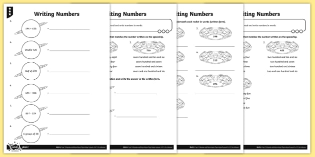numerals and words differentiated worksheet worksheets
