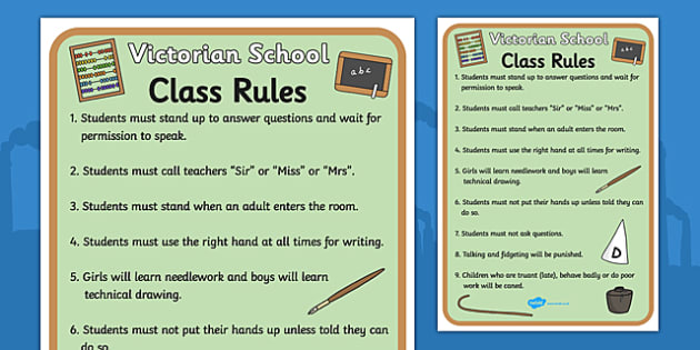 Victorian School Role Play Rules (teacher made)