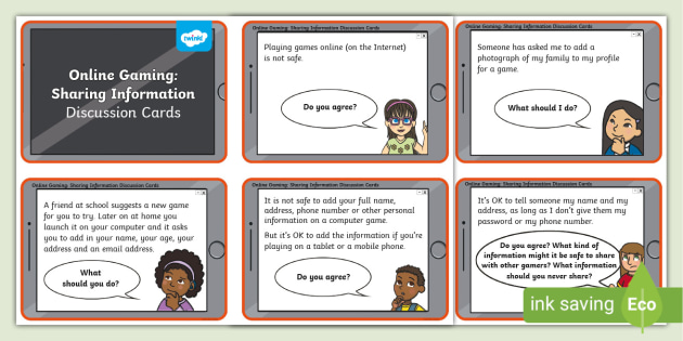 Online Gaming Discussion Cards KS1