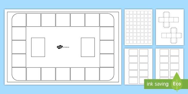 Blank Board Game Template  Printable Classroom Games