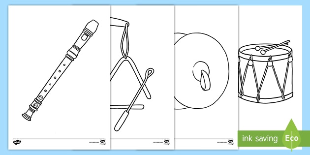 music instruments drawings coloring