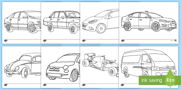 car coloring sheets teacher made