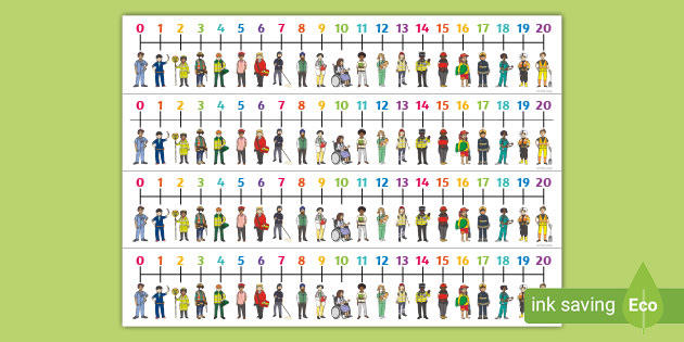 People Who Help Us Number Line (0-20) (teacher made)
