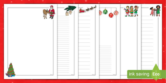 christmas border writing paper