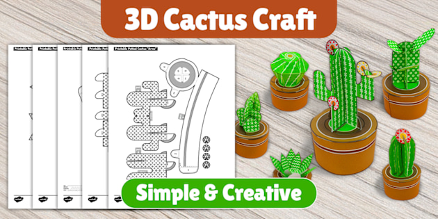3D Potted Paper Cactus | Paper Crafts for Kids