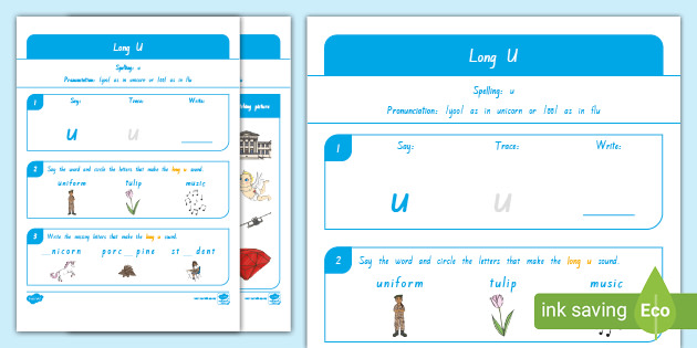 long u worksheets english literacy spelling twinkl