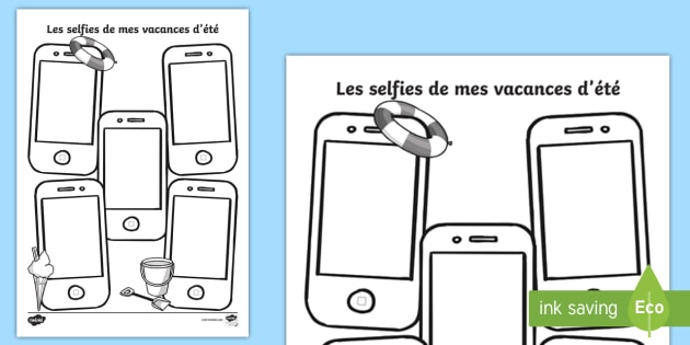 Feuille D Activite Les Selfies De Mes Vacances D Ete