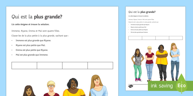 Enigme Qui Est La Plus Grande