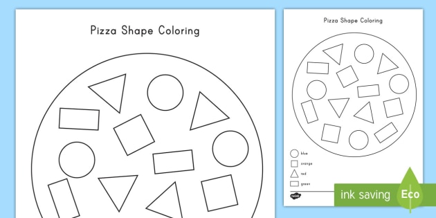 Pizza Shape Math Coloring Activity - Teaching Resources