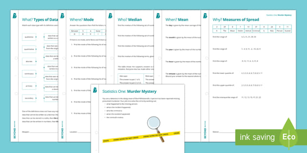 Number - Murder Mystery Activity Pack