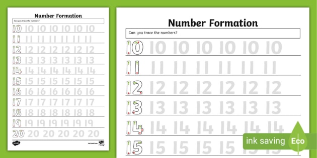 free number formation 10 to 20 worksheet number formation worksheet 0 to