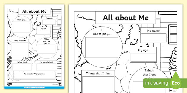 Interactive PDF: All About Me Football Worksheet