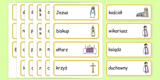 Learning Apps Po Polsku Religia Karty ze słownictwem Kościół katolicki po polsku - religia
