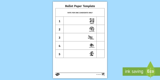 British Ballot Paper Template Teaching Resource Twinkl