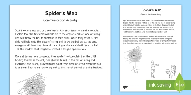 Spider Web Team Building Game Learning Resources Twinkl