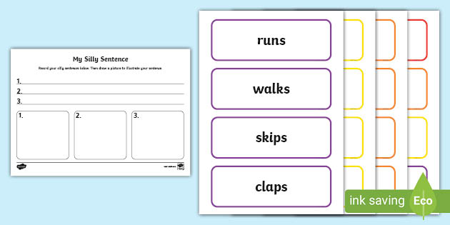 Silly Sentence Building Activity English Resource Twinkl