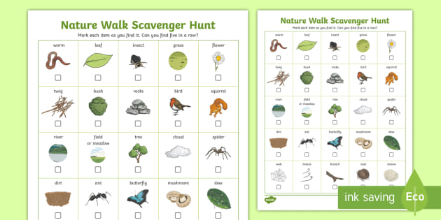 A5 Nature Walk Scavenger Hunt digital download smaller A5