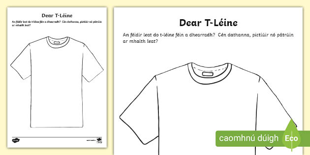 Blank T Shirt Design Template Gaeilge