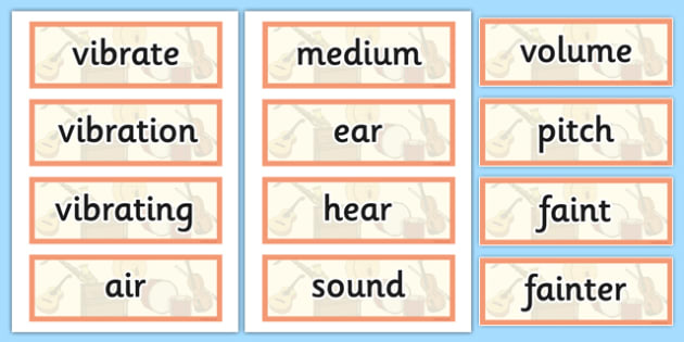 year 4 sound scientific vocabulary cards