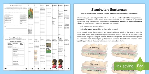 year 5 using brackets in writing worksheets teacher made