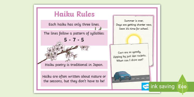 Haiku Rules Poster (Teacher Made) - Twinkl