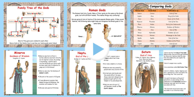 Roman Gods Information Flipchart (teacher made)