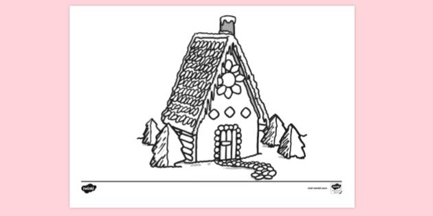 FREE! - Gingerbread Cottage Colouring Sheet | Colouring Sheets