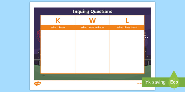 Kwl Chart Template With Lines