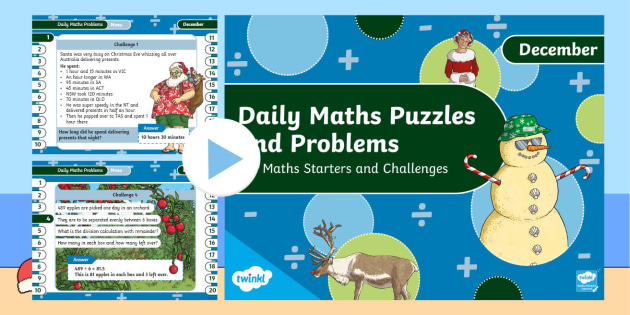 December Year 5/6 Maths Puzzle and Problem Starters