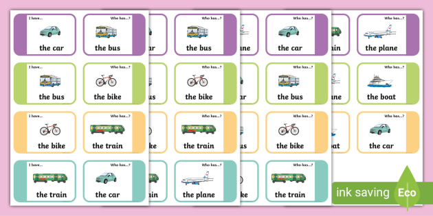 Small-Group Transport Loop Cards (teacher made)