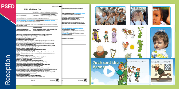 EYFS Jack and the Beanstalk Story Emotions EYFS PSED Plan