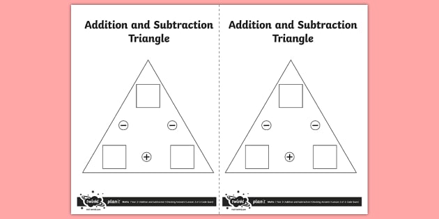 Blank Addition And Subtraction Triangle Worksheet Worksheet